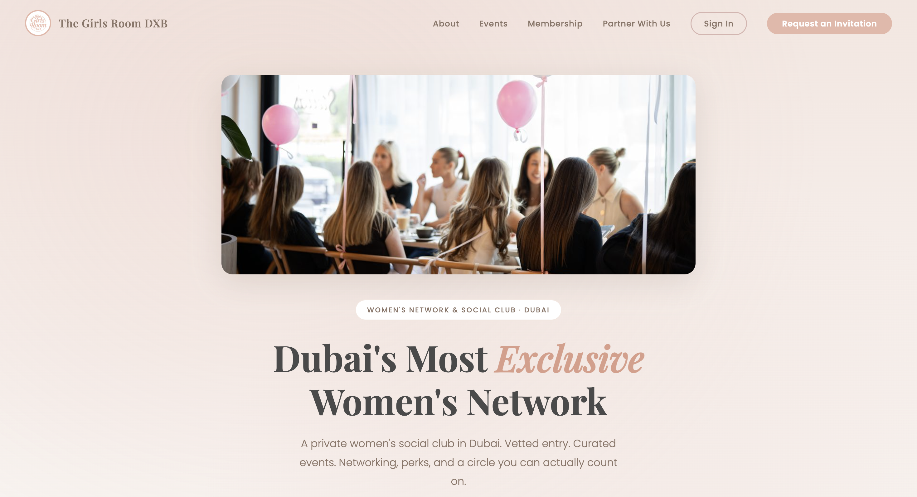 Website design and build for The Girls Room DXB